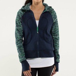 Lululemon Navy and Green Scuba Hoodie